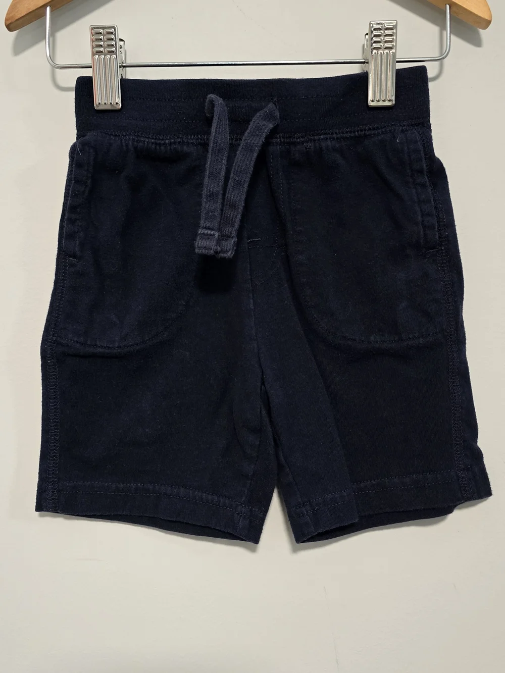 3 For $12 GAP Navy Soft Cotton Pull-On Shorts with Drawstring.